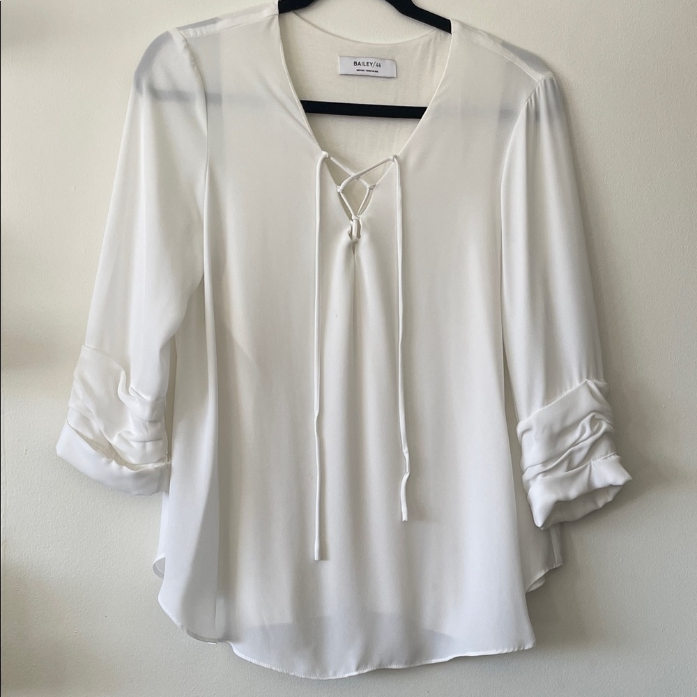 Bailey 44 White Blouse with Tie Front